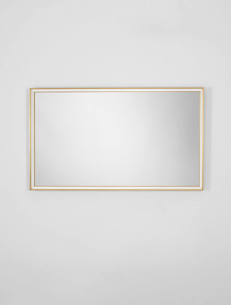 Nova Luce LED Spiegel Ambor dimmbar 49W neutralweiss 4000K IP44 Gold Aluminium Spiegelglas 120x70cm 9006020