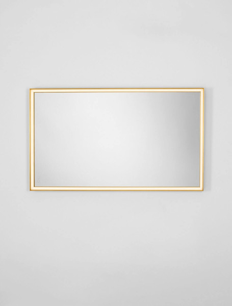 Nova Luce LED Spiegel Ambor dimmbar 49W neutralweiss 4000K IP44 Gold Aluminium Spiegelglas 120x70cm 9006020