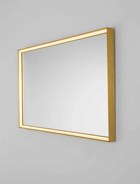 Nova Luce LED Spiegel Ambor dimmbar 49W neutralweiss 4000K IP44 Gold Aluminium Spiegelglas 120x70cm 9006020