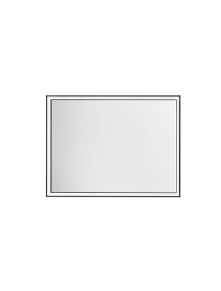 Nova Luce LED Spiegel Ambor dimmbar 37W neutralweiss 4000K IP44 Schwarz Aluminium Spiegelglas 80x60cm 9006021
