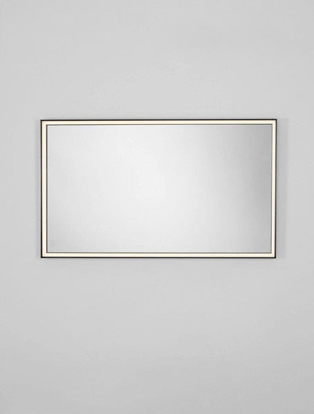 Nova Luce LED Spiegel Ambor dimmbar 48W neutralweiss 4000K IP44 Schwarz Aluminium Spiegelglas 120x70cm 9006022
