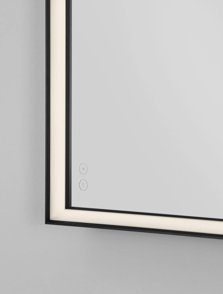 Nova Luce LED Spiegel Ambor dimmbar 48W neutralweiss 4000K IP44 Schwarz Aluminium Spiegelglas 120x70cm 9006022