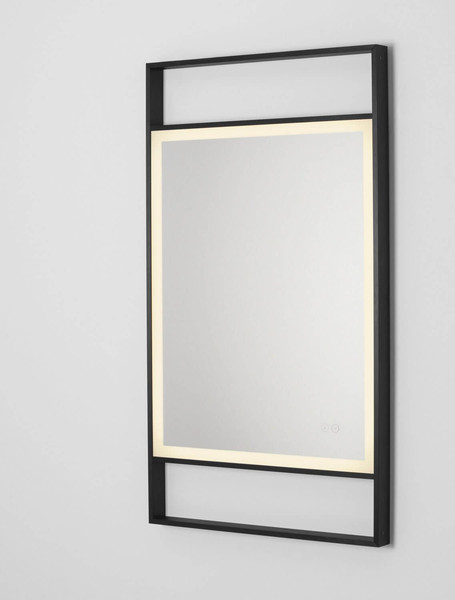Nova Luce LED Spiegel Raven dimmbar 41W neutralweiss 4000K IP44 Schwarz Aluminium Spiegelglas 106x60cm 9006024
