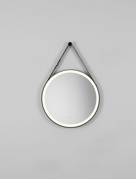 Nova Luce LED Spiegel Rems 29W neutralweiss 4000K IP44 Schwarz Aluminium Spiegelglas Ø64cm 9006025