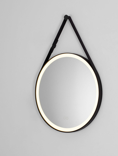 Nova Luce LED Spiegel Rems 29W neutralweiss 4000K IP44 Schwarz Aluminium Spiegelglas Ø64cm 9006025