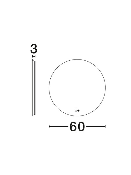 Nova Luce LED Spiegel Alda dimmbar 33W warmweiss 3000K IP44 Aluminium Spiegelglas Ø60cm 9006028