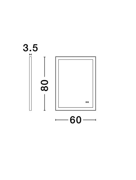 Nova Luce LED Spiegel Ural 29W warmweiss 3000K IP44 Aluminium Spiegelglas 80x60cm 9006037