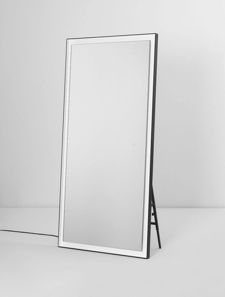 Nova Luce LED Spiegel Adon 42W warmweiss 3000K IP44 Schwarz Weiß Aluminium Spiegelglas 150x75cm 9006038