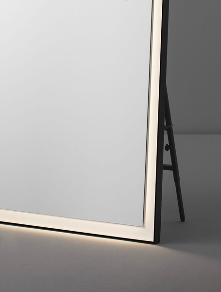 Nova Luce LED Spiegel Adon 42W warmweiss 3000K IP44 Schwarz Weiß Aluminium Spiegelglas 150x75cm 9006038