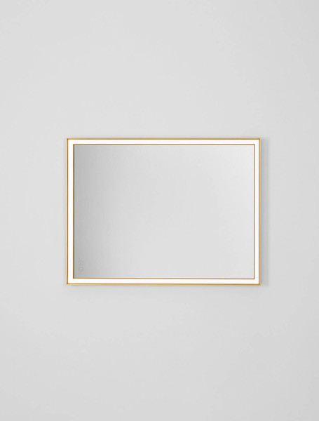 Nova Luce LED Spiegel Ambor dimmbar 38W warmweiss 3000K IP44 Gold Aluminium Spiegelglas 80x60cm 9006039
