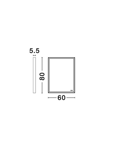 Nova Luce LED Spiegel Ambor dimmbar 38W warmweiss 3000K IP44 Gold Aluminium Spiegelglas 80x60cm 9006039