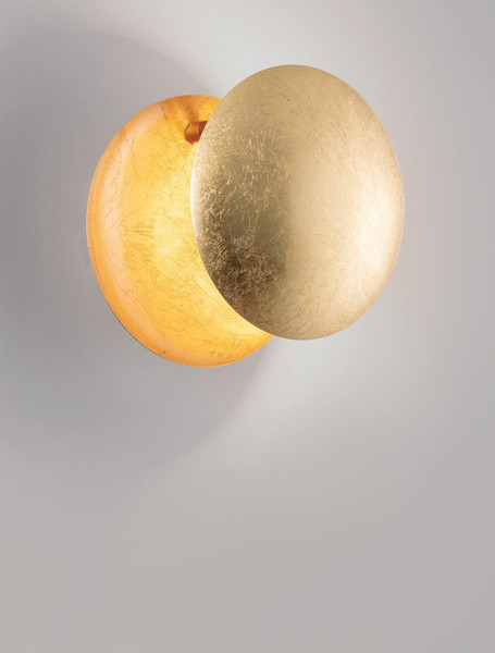 Nova Luce LED Wandleuchte Soleil 6W warmweiss 3000K Blattgold Aluminium Ø20cm 9006081
