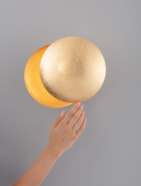 Nova Luce LED Wandleuchte Soleil 6W warmweiss 3000K Blattgold Aluminium Ø20cm 9006081