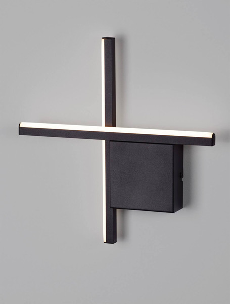 Nova Luce LED Wandleuchte Cross dimmbar 10W warmweiss 2700K Schwarz Aluminium 30x30cm 9006082