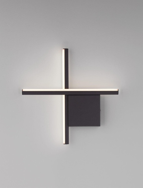 Nova Luce LED Wandleuchte Cross dimmbar 10W warmweiss 2700K Schwarz Aluminium 30x30cm 9006082