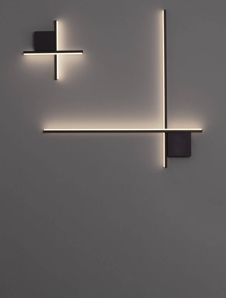 Nova Luce LED Wandleuchte Cross dimmbar 10W warmweiss 2700K Schwarz Aluminium 30x30cm 9006082