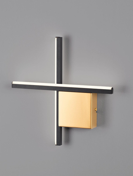 Nova Luce LED Wandleuchte Cross dimmbar 10W warmweiss 3000K Schwarz Gold Aluminium 30x30cm 9006083