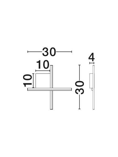 Nova Luce LED Wandleuchte Cross dimmbar 10W warmweiss 3000K Schwarz Gold Aluminium 30x30cm 9006083