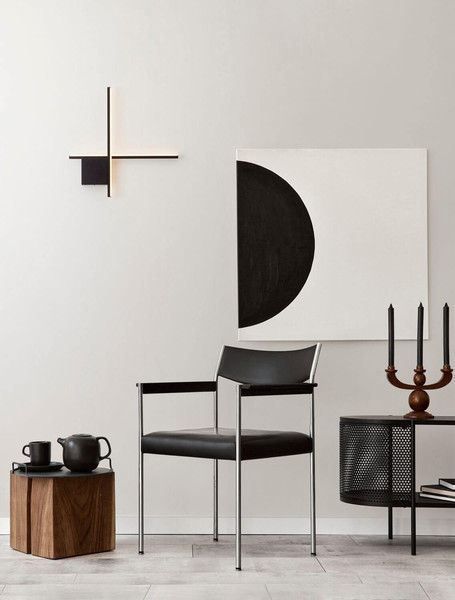 Nova Luce LED Wandleuchte Cross dimmbar 15W warmweiss 2700K Schwarz Aluminium 50x50cm 9006084