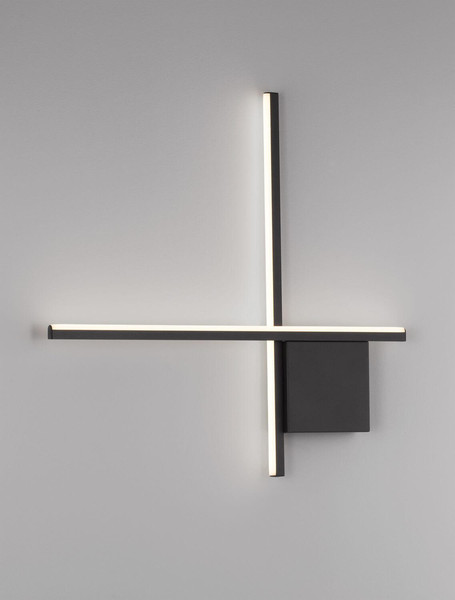 Nova Luce LED Wandleuchte Cross dimmbar 15W warmweiss 2700K Schwarz Aluminium 50x50cm 9006084