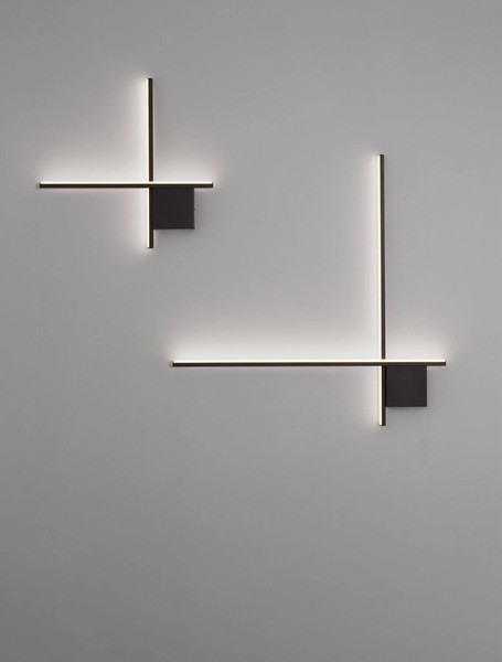 Nova Luce LED Wandleuchte Cross dimmbar 15W warmweiss 2700K Schwarz Aluminium 50x50cm 9006084