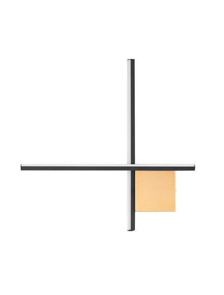 Nova Luce LED Wandleuchte Cross dimmbar 15W warmweiss 3000K Schwarz Gold Aluminium 50x50cm 9006085