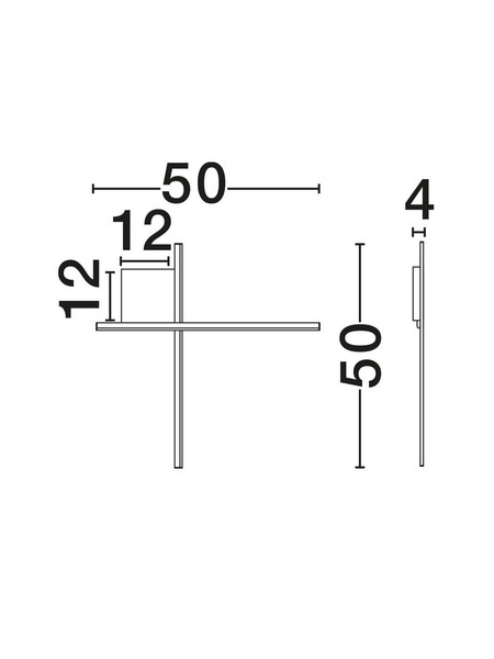 Nova Luce LED Wandleuchte Cross dimmbar 15W warmweiss 3000K Schwarz Gold Aluminium 50x50cm 9006085