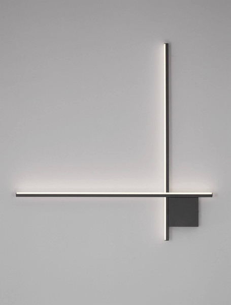 Nova Luce LED Wandleuchte Cross dimmbar 21W warmweiss 2700K Schwarz Aluminium 80x80cm 9006086