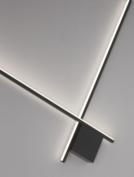 Nova Luce LED Wandleuchte Cross dimmbar 21W warmweiss 2700K Schwarz Aluminium 80x80cm 9006086