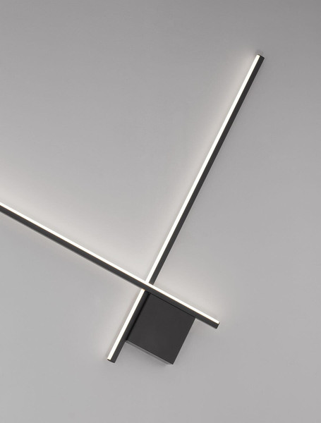 Nova Luce LED Wandleuchte Cross dimmbar 21W warmweiss 2700K Schwarz Aluminium 80x80cm 9006086