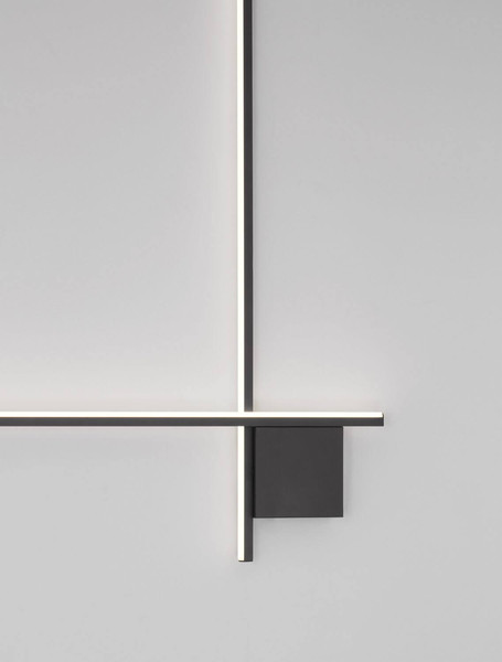 Nova Luce LED Wandleuchte Cross dimmbar 21W warmweiss 2700K Schwarz Aluminium 80x80cm 9006086