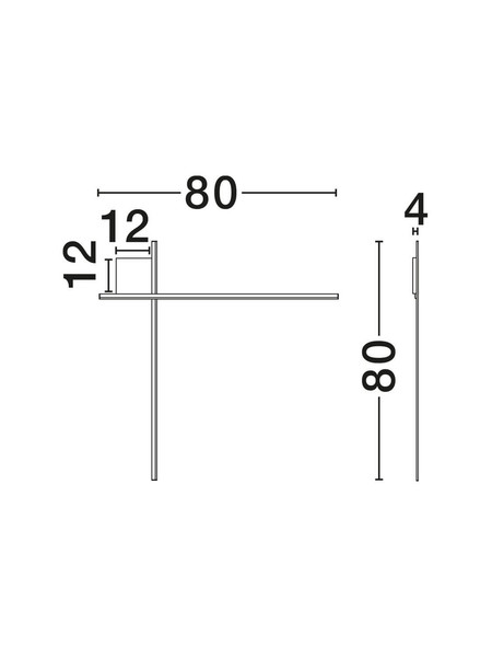Nova Luce LED Wandleuchte Cross dimmbar 21W warmweiss 2700K Schwarz Aluminium 80x80cm 9006086