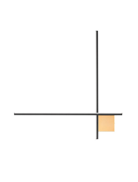 Nova Luce LED Wandleuchte Cross dimmbar 21W warmweiss 3000K Schwarz Gold Aluminium 80x80cm 9006087