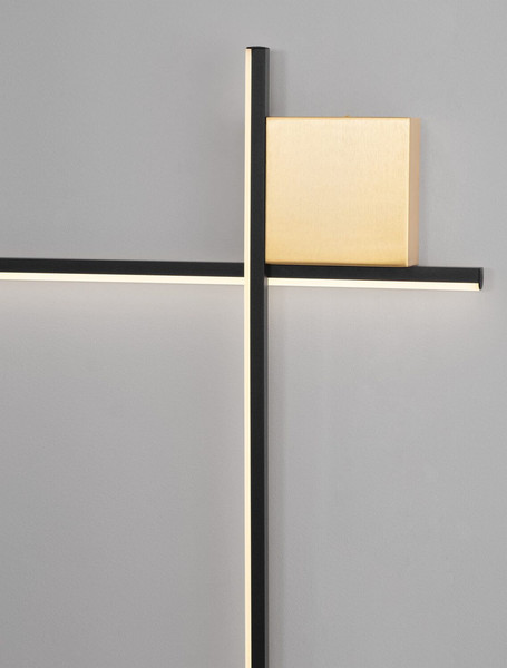 Nova Luce LED Wandleuchte Cross dimmbar 21W warmweiss 3000K Schwarz Gold Aluminium 80x80cm 9006087