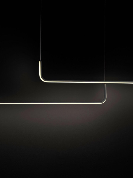 Nova Luce LED Pendelleuchte Strita dimmbar 40W warmweiss 3000K Schwarz Aluminium 150cm 9006088