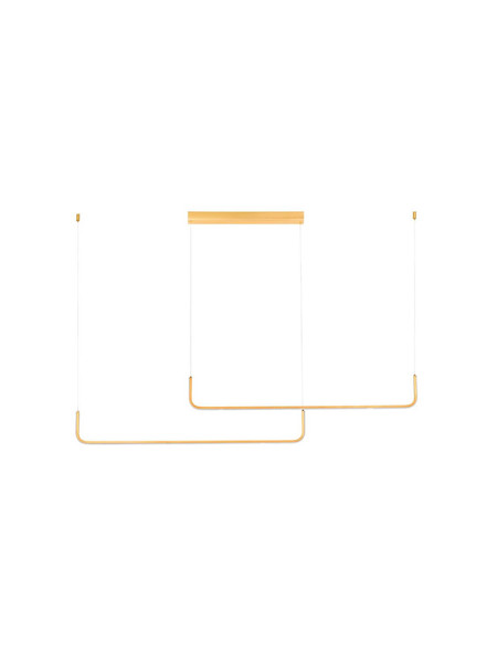Nova Luce LED Pendelleuchte Strita dimmbar 40W warmweiss 3000K Messinggold Aluminium 150cm 9006089