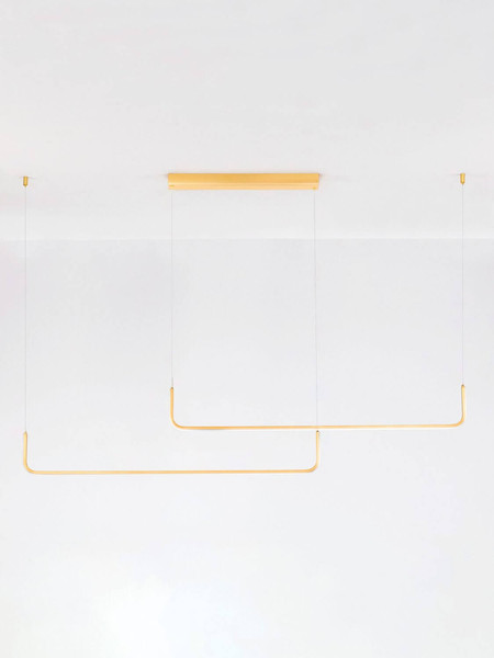 Nova Luce LED Pendelleuchte Strita dimmbar 40W warmweiss 3000K Messinggold Aluminium 150cm 9006089