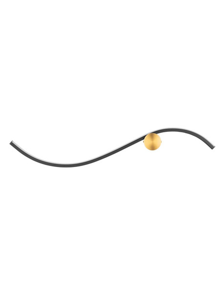 Nova Luce LED Wandleuchte Kima 14W warmweiss 3000K Schwarz Gold Aluminium 65x13cm 9006095