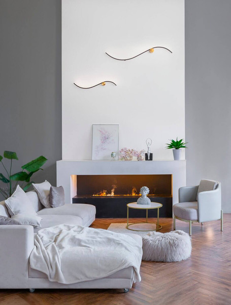 Nova Luce LED Wandleuchte Kima 14W warmweiss 3000K Schwarz Gold Aluminium 65x13cm 9006095