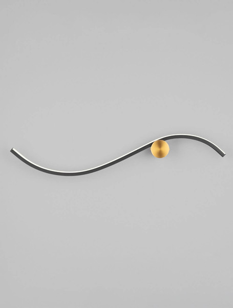 Nova Luce LED Wandleuchte Kima 14W warmweiss 3000K Schwarz Gold Aluminium 65x13cm 9006095