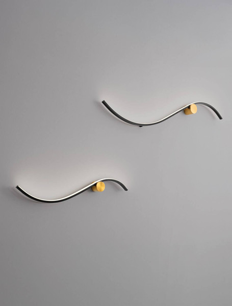 Nova Luce LED Wandleuchte Kima 14W warmweiss 3000K Schwarz Gold Aluminium 65x13cm 9006095