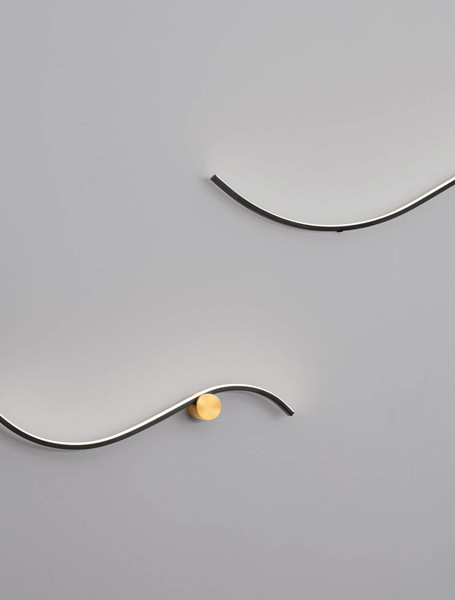 Nova Luce LED Wandleuchte Kima 14W warmweiss 3000K Schwarz Gold Aluminium 65x13cm 9006095