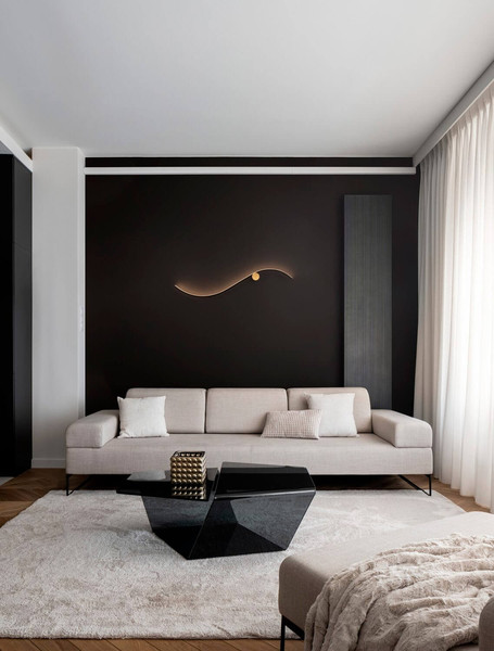 Nova Luce LED Wandleuchte Kima 20W warmweiss 3000K Schwarz Gold Aluminium 102x20cm 9006096