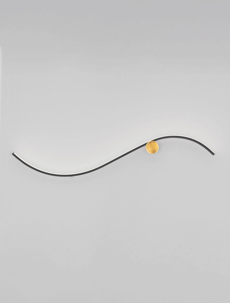 Nova Luce LED Wandleuchte Kima 20W warmweiss 3000K Schwarz Gold Aluminium 102x20cm 9006096