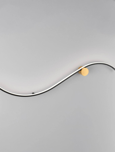 Nova Luce LED Wandleuchte Kima 20W warmweiss 3000K Schwarz Gold Aluminium 102x20cm 9006096