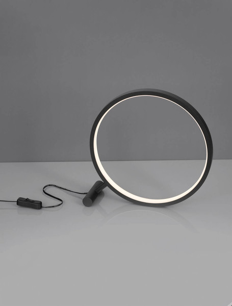 Nova Luce LED Tischleuchte Hola 12W warmweiss 3000K Schwarz Aluminium Ø29cm 9006097