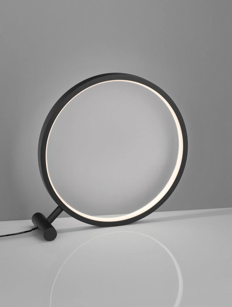 Nova Luce LED Tischleuchte Hola 12W warmweiss 3000K Schwarz Aluminium Ø29cm 9006097