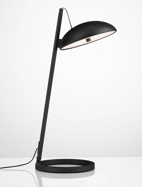 Nova Luce LED Tischleuchte Flute dimmbar 18W warmweiss 3000K Schwarz Aluminium 53x28cm 9006102