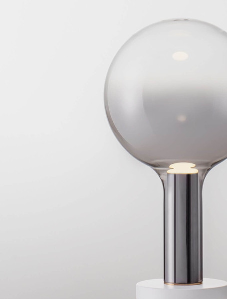 Nova Luce LED Tischleuchte Nostos dimmbar 3W warmweiss 3000K Gold Weiß Rauchgrau Glas Metall Ø20cm 9009104