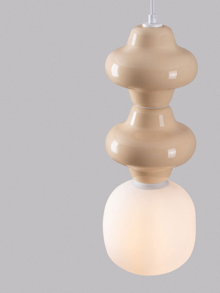 Nova Luce Pendelleuchte Clio E14 Gelb Weiß Opal Glas Metall Ø18x215cm 9009110